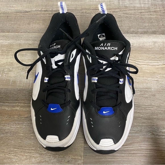 Nike Mens Air Monarch Black, White & Blue Sneakers 415445-002-size 11 *like NEW* - Picture 7 of 8